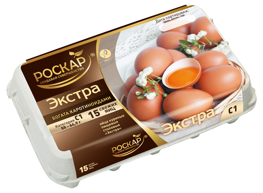 Яйцо куриное Экстра С1 коричневое, 15 шт