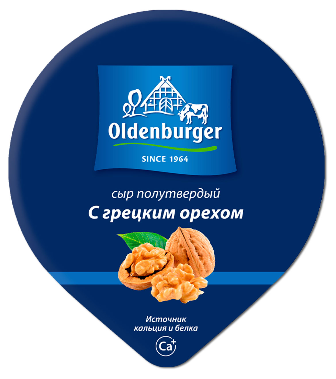 Сыр полутвердый Oldenburger с грецким орехом кусок 45% БЗМЖ, 350 г
