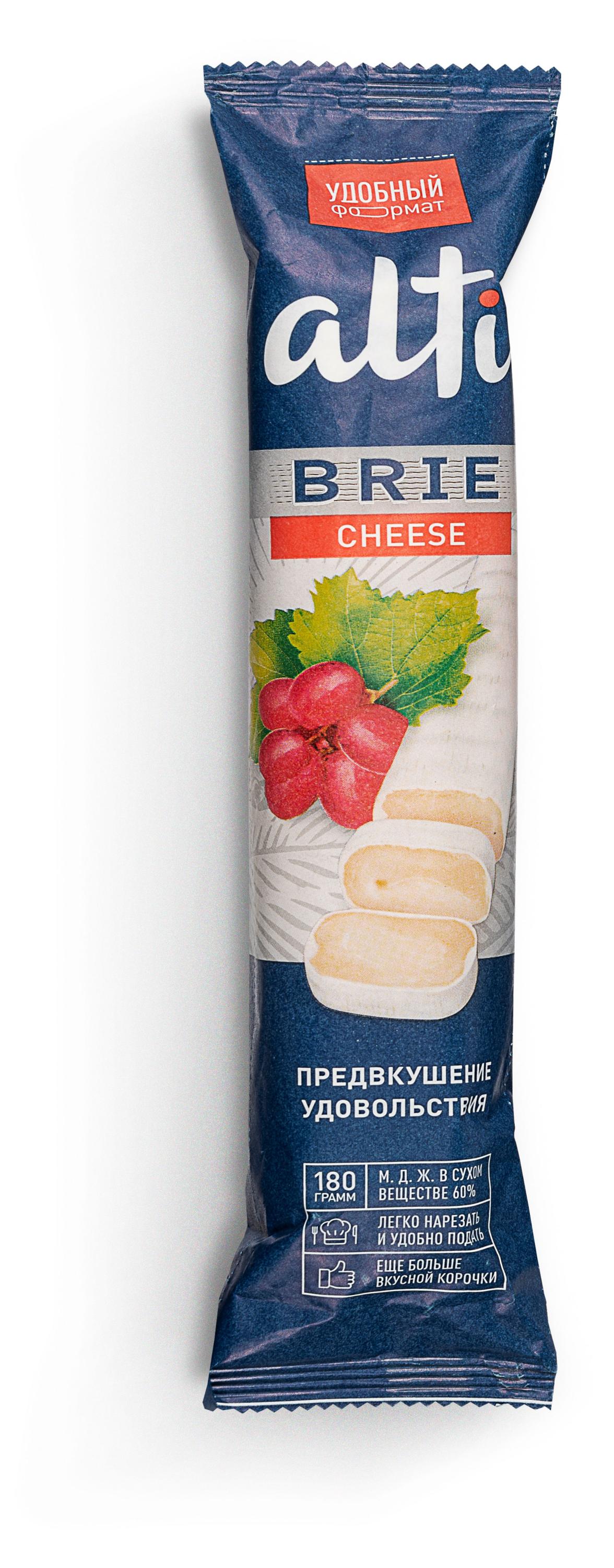 Сыр мягкий Бри Alti Brie Cheese Snack c белой плесенью снек батончик 60%, 180 г