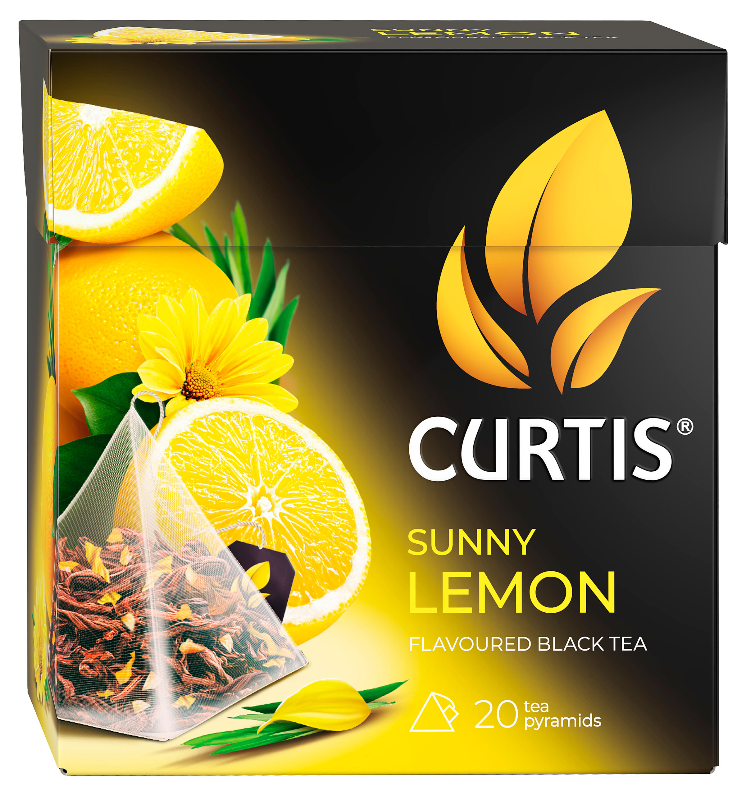 Чай черный Curtis Sunny Lemon ароматизированный в пирамидках, 20х2.9 г