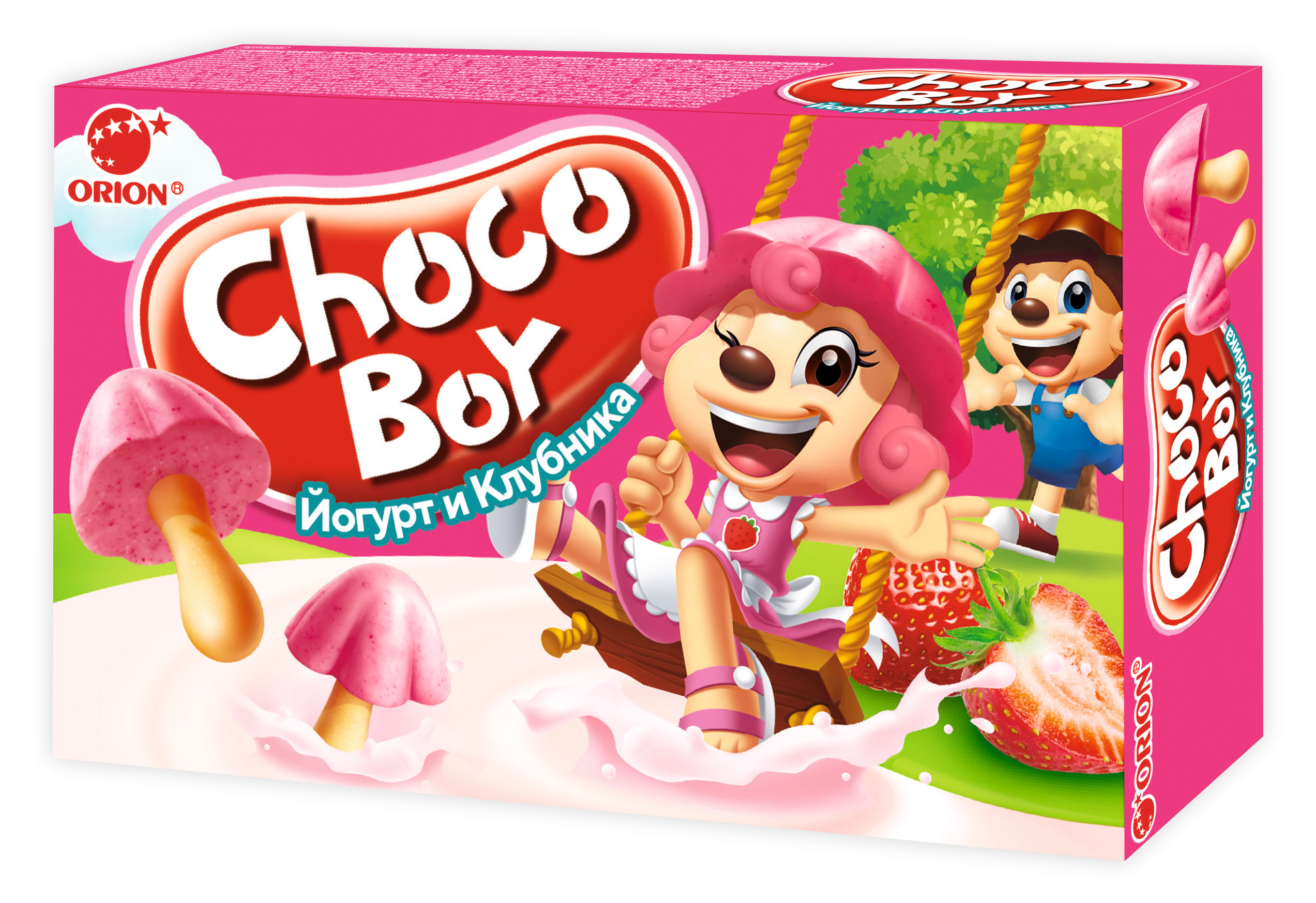 Печенье Orion Choco Boy Йогурт и клубника, 40 г