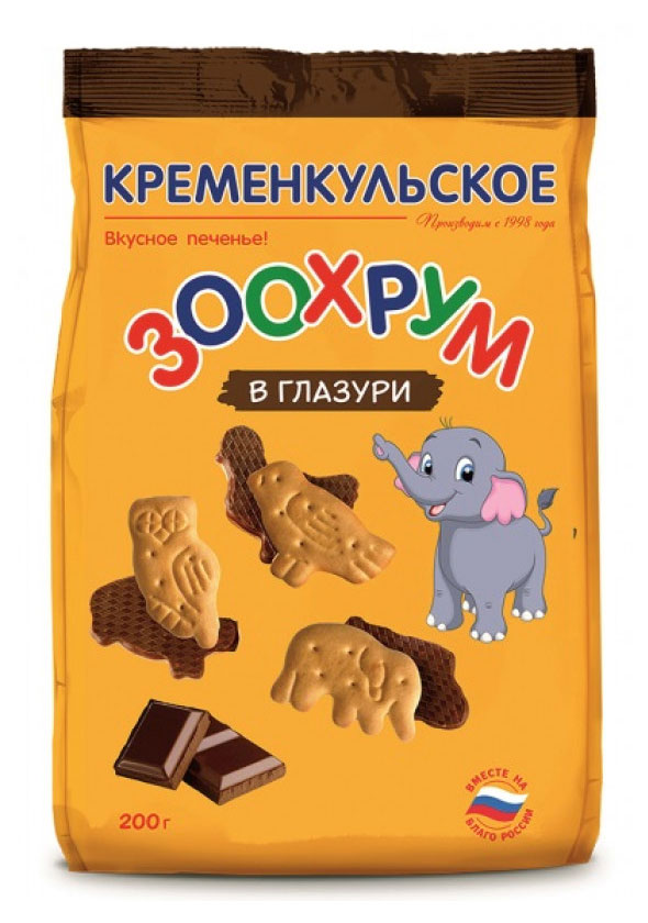 Печенье Кременкульское Зоохрум в глазури, 200 г