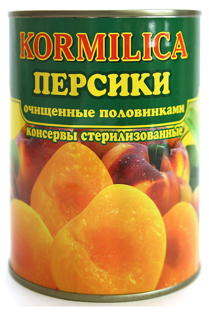 Персики консервированные КОРМИЛИЦА очищенные половинками в сиропе Китай, 850 мл