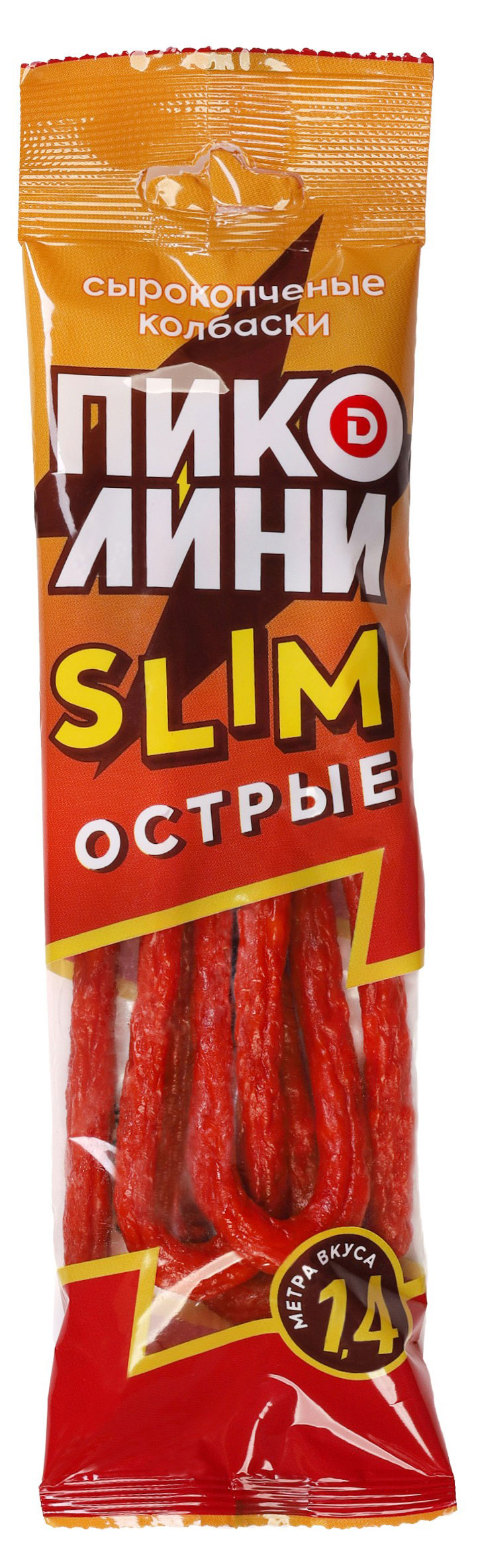 Мясные снеки Колбаски сырокопченые ДЫМОВ Пиколини Slim острые, 70 г