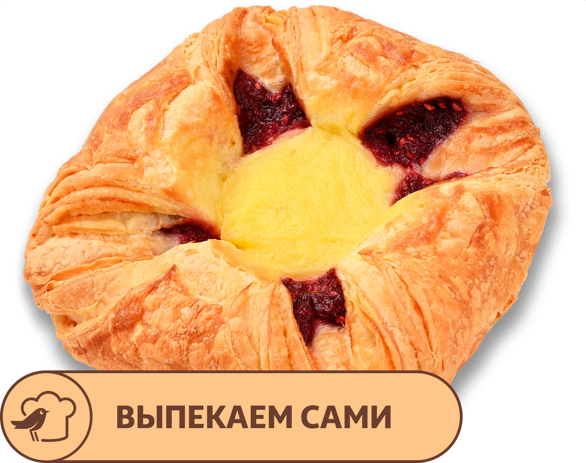 Розан АШАН с малиной и ванильным кремом, 90 г