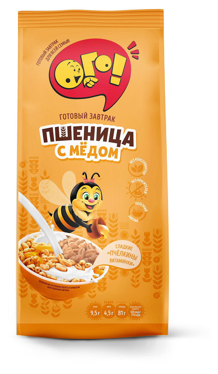 Готовый завтрак ОГО! пшеница с медом, 150 г