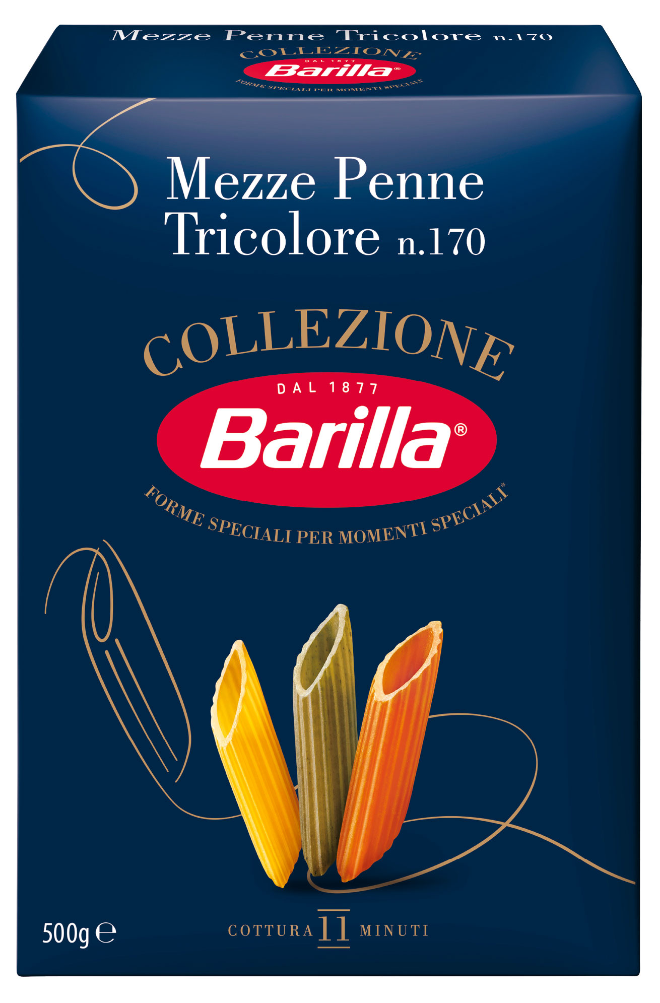 Макаронные изделия Barilla Мецце Пенне Триколоре из твердых сортов пшеницы Италия, 500 г