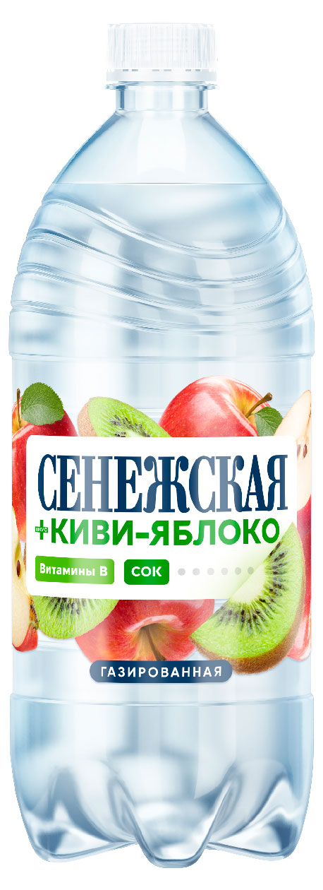 Вода Сенежская киви-яблоко газированная, 1 л