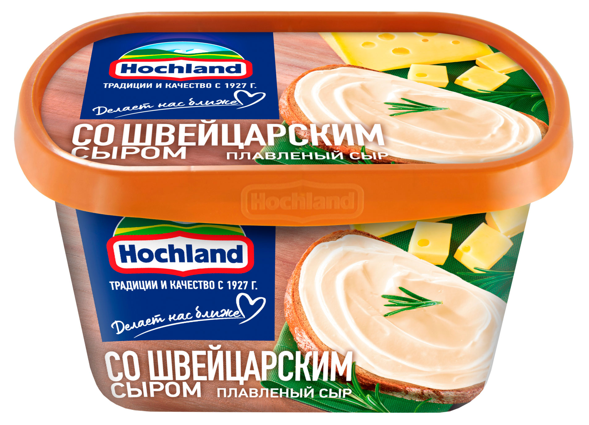 Сыр плавленый со швейцарским сыром Hochland ванночка БЗМЖ, 400 г