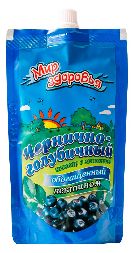 Нектар Мир Здоровья черника-голубика обогащенный пектином, 200 мл