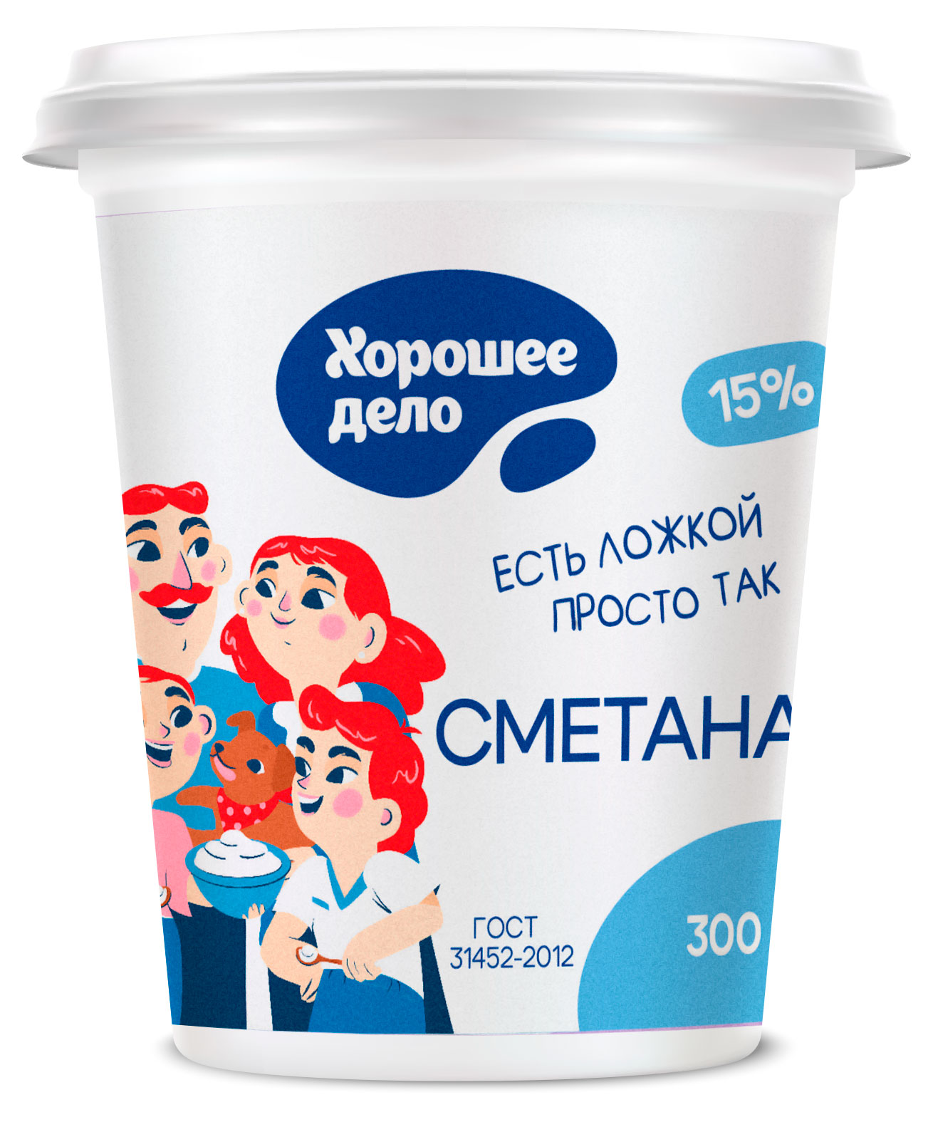 Сметана Хорошее дело 15% БЗМЖ, 300 г