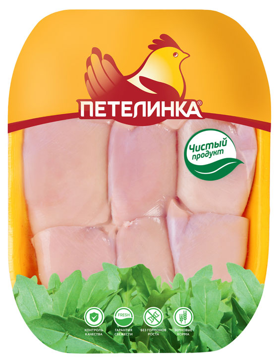 Филе бедра цыпленка-бройлера Петелинка без кожи охлажденное, ~ 800 г