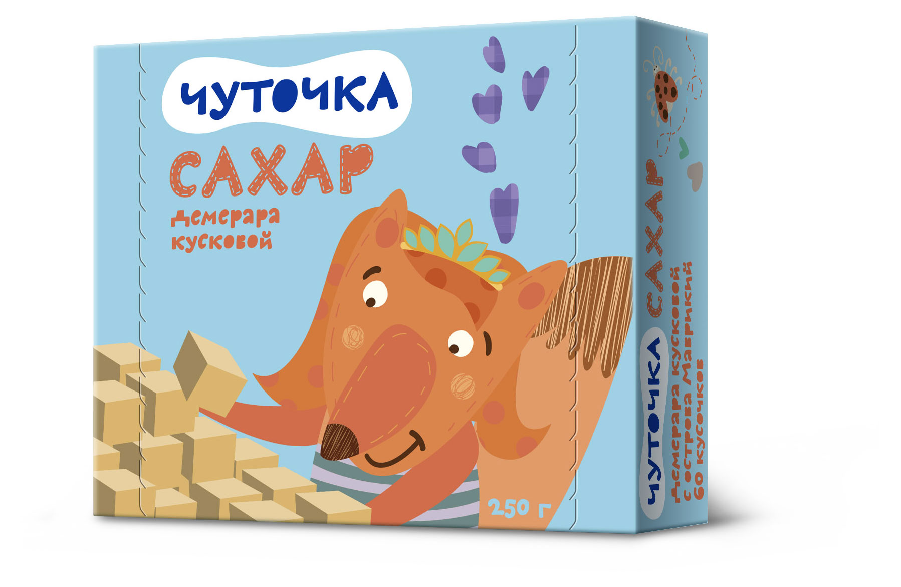 Сахар тростниковый Чуточка кусковой, 250 г