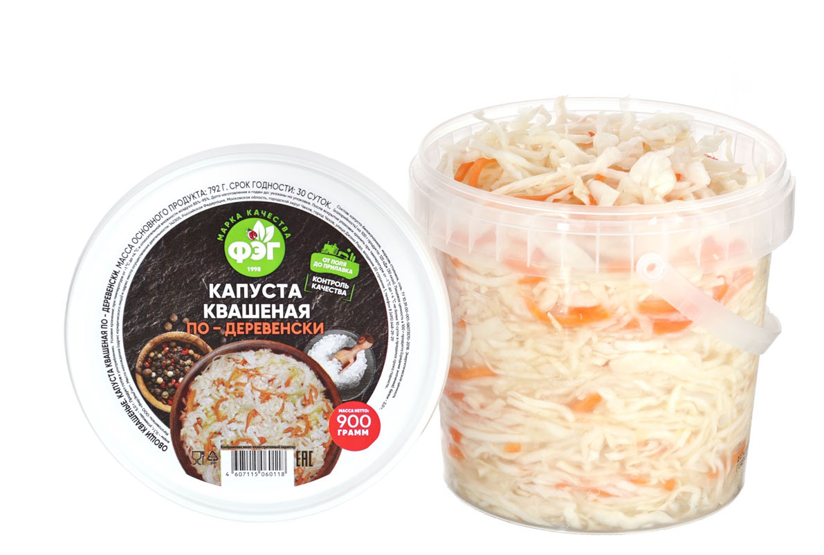 Капуста квашеная ФЭГ по-Деревенски, 900 г