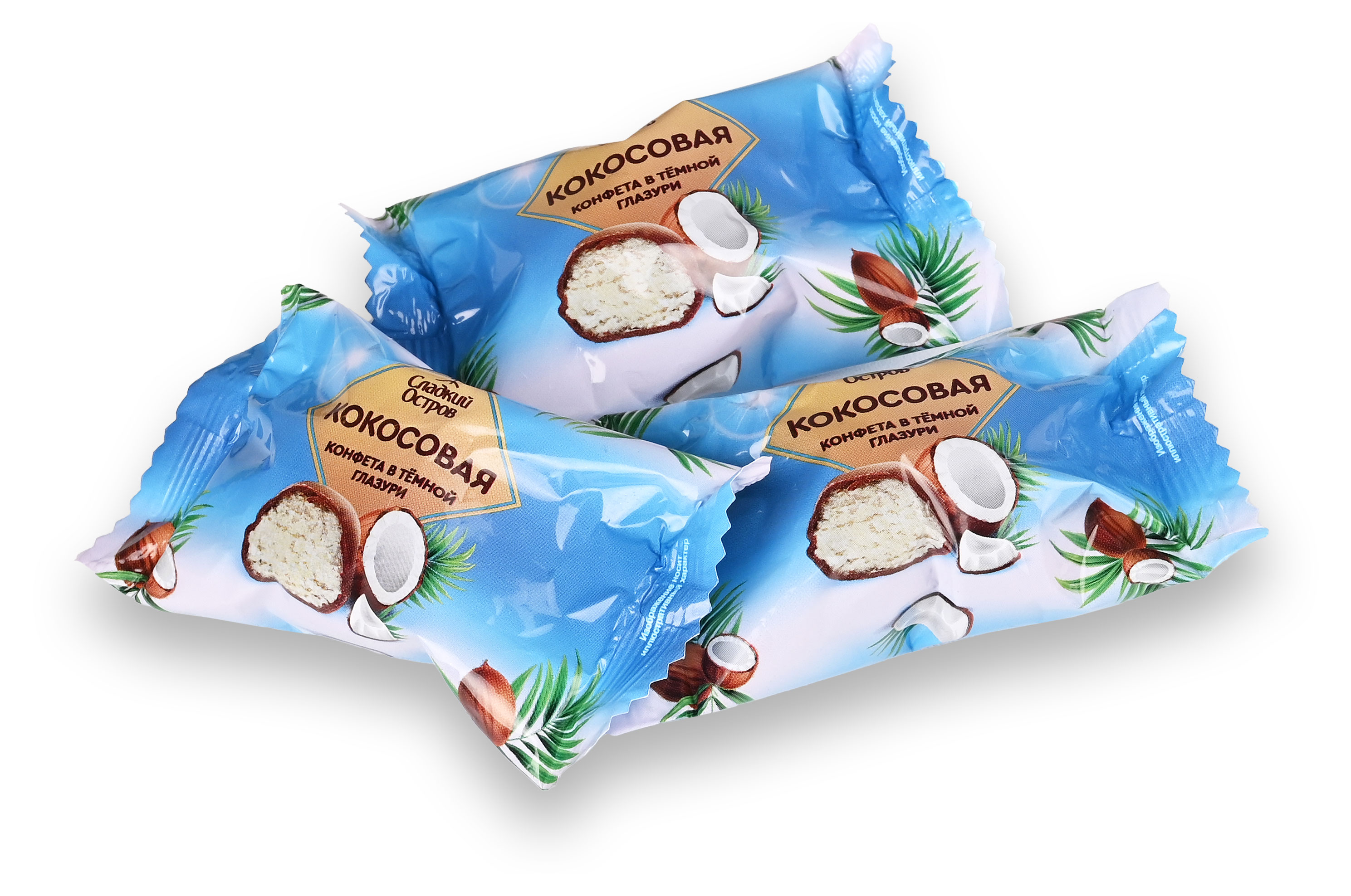 Конфеты кокосовые Сладкий остров в молочном шоколаде, вес