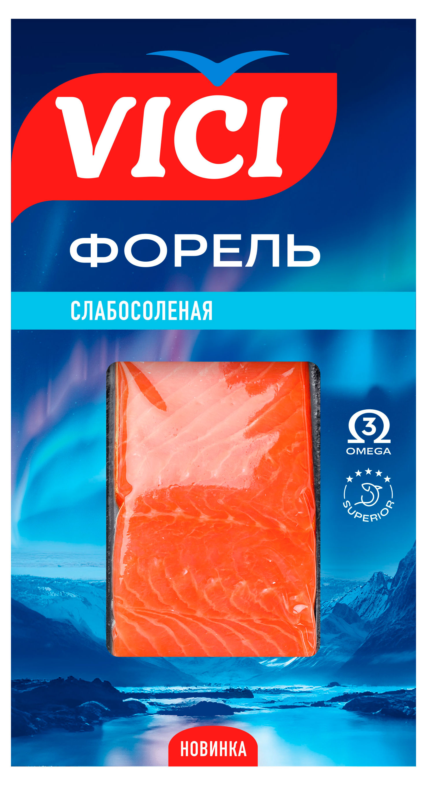 Форель слабосоленая VICI филе-кусок, 150 г