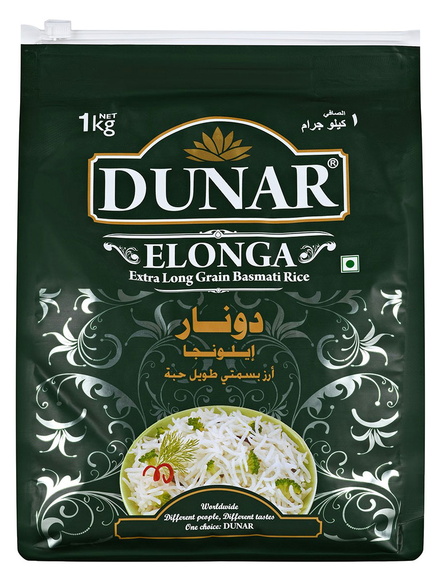 Рис длиннозерный Dunar Басмати Элонга Индия, 1 кг