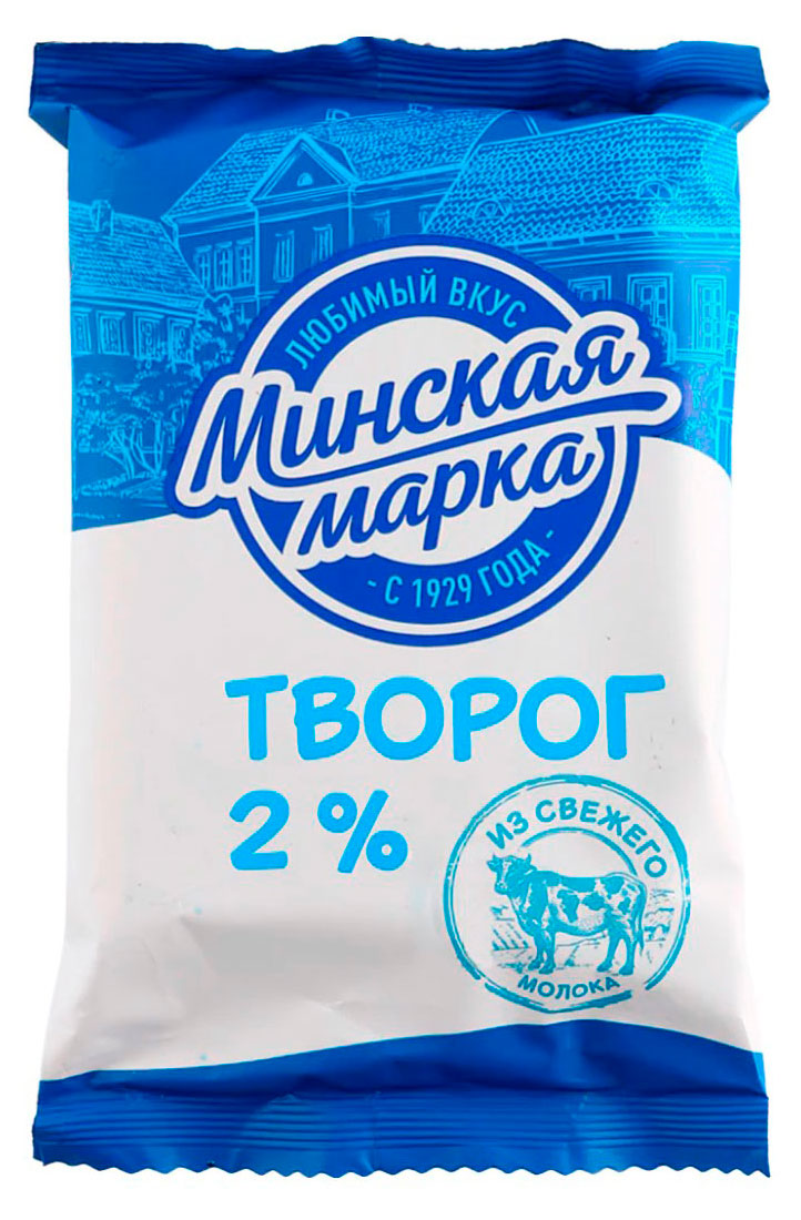 Творог Минская марка 2% БЗМЖ Беларусь, 180 г