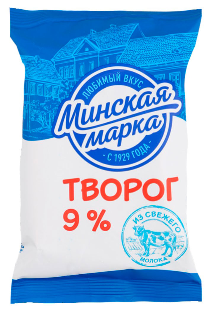 Творог Минская марка 9% БЗМЖ Беларусь, 180 г