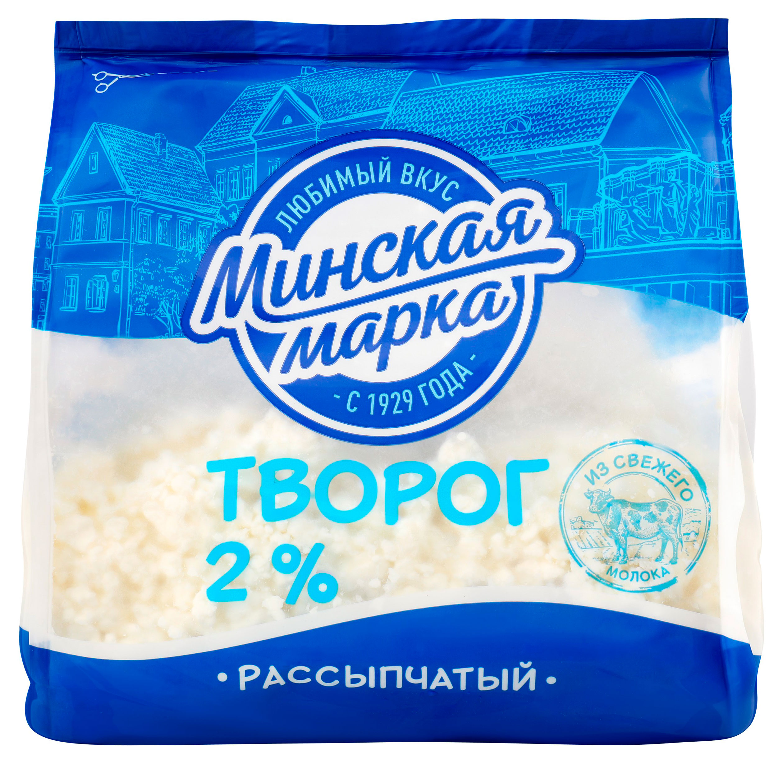 Творог рассыпчатый Минская марка 2% БЗМЖ Беларусь, 350 г