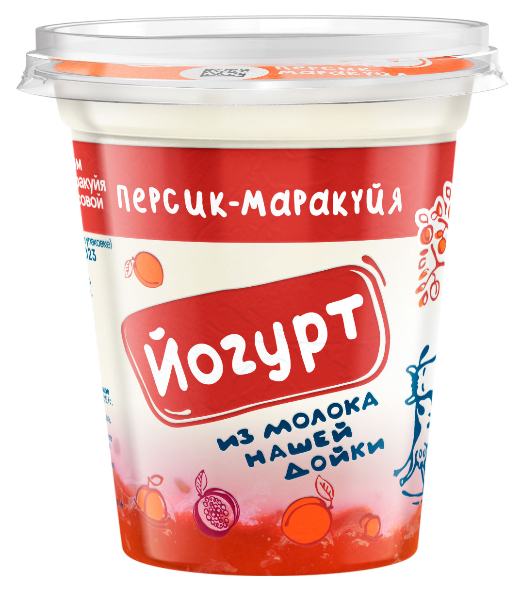 Йогурт Из молока Нашей дойки персик-маракуйя 3,2-6% БЗМЖ, 330 г