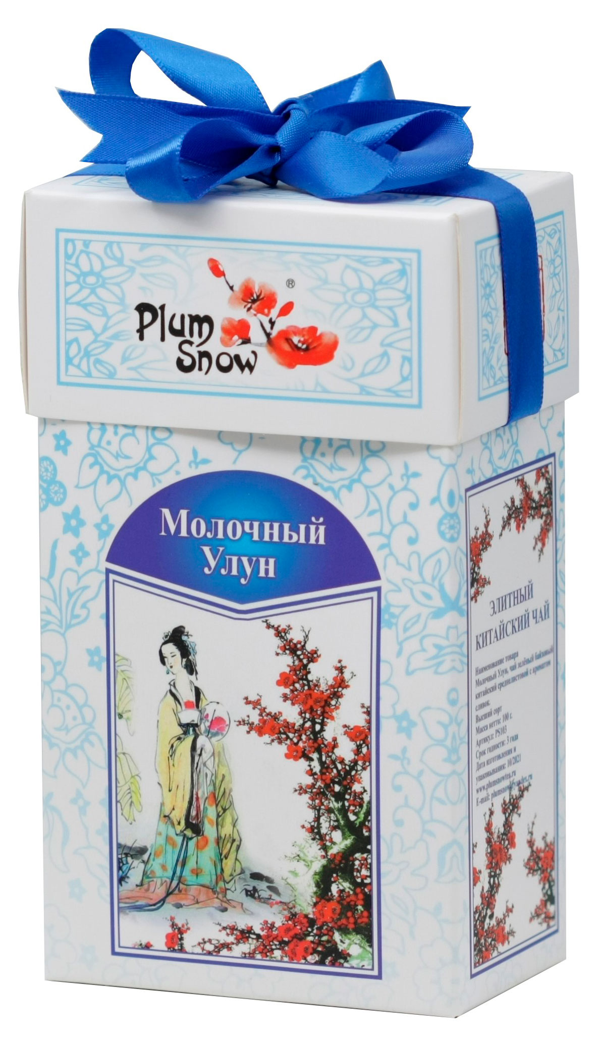Чай зеленый Plum Snow Молочный улун листовой Китай, 100 г