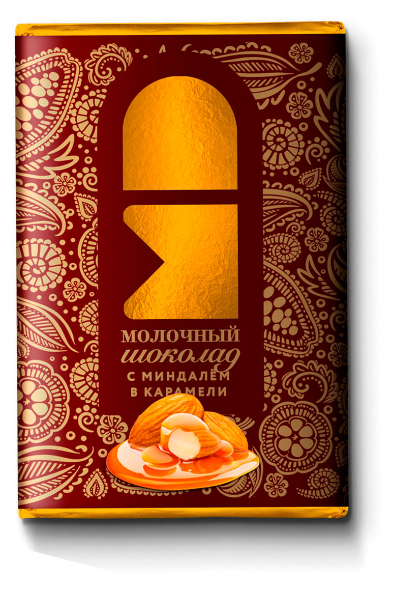 Шоколад молочный Монетный Двор с миндалем в карамели, 12 г
