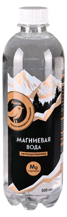 Вода питьевая АШАН Золотая птица Магниевая негазированная, 500 мл
