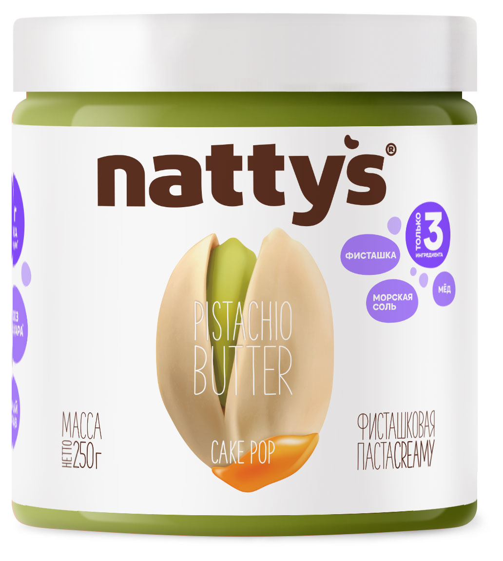 Паста Nattys Cake Pop фисташковая с морской солью, 250 г