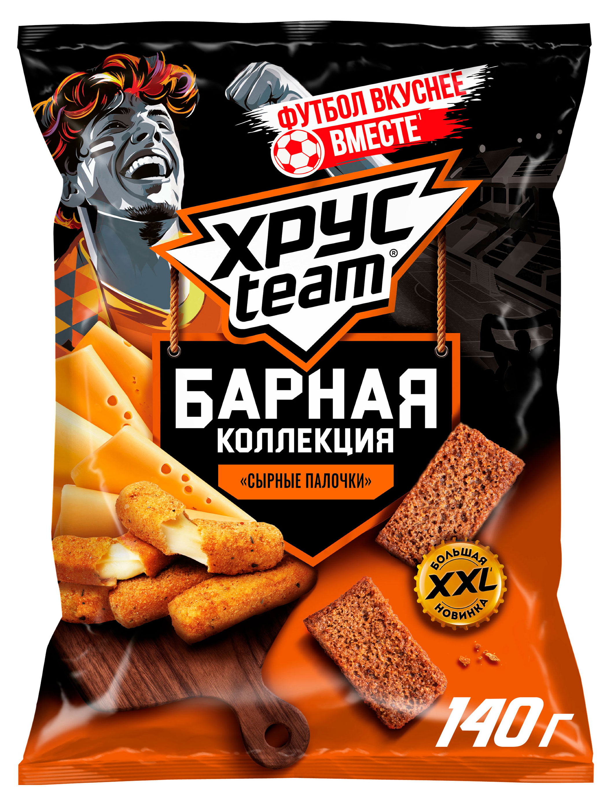 Сухарики ржано-пшеничные Хрусteam Сырные палочки, 140 г