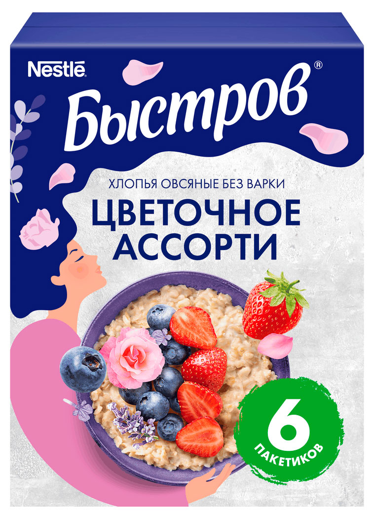 Хлопья овсяные Быстров Цветочное ассорти, 210 г