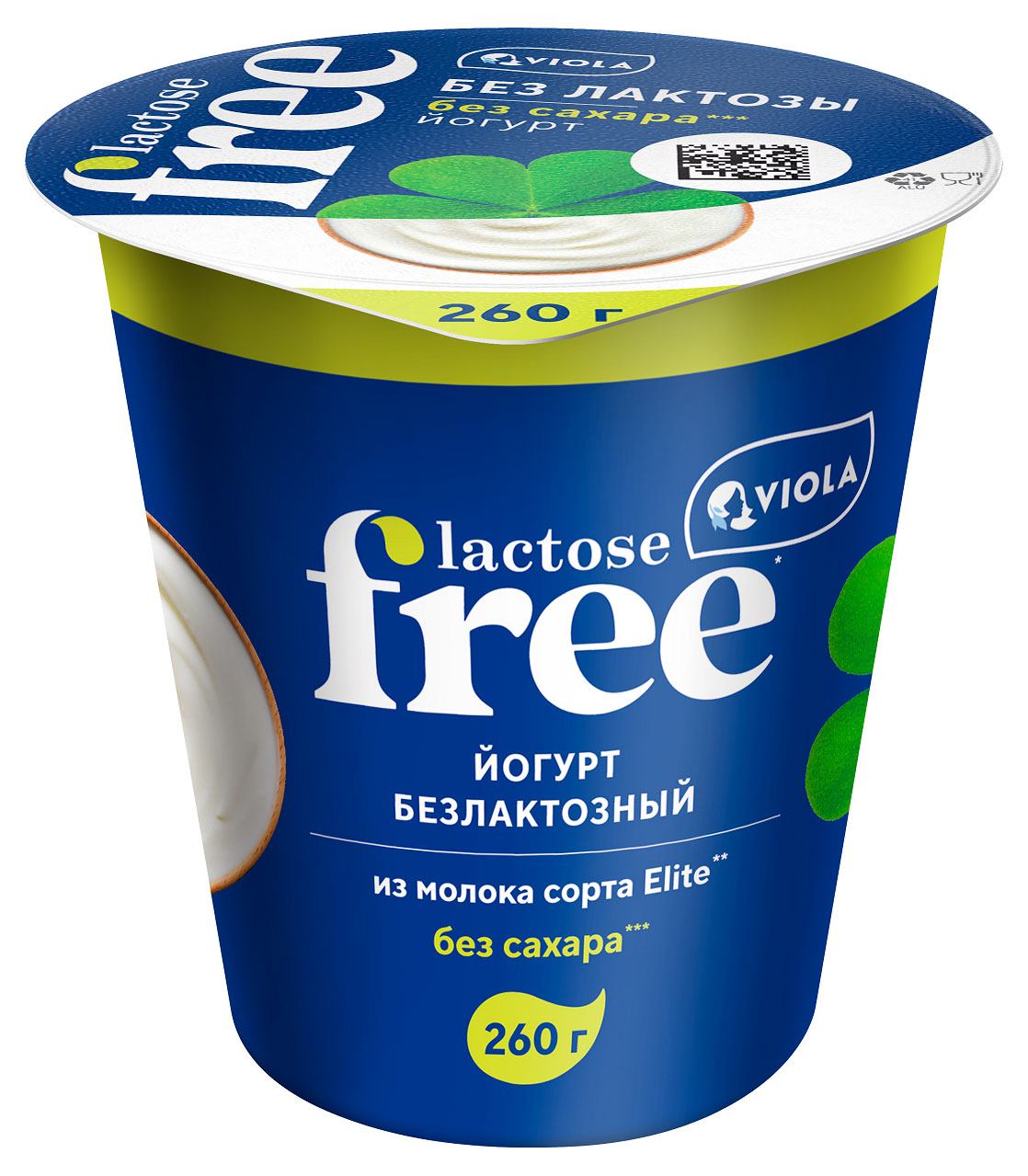 Йогурт густой ложковый безлактозный Viola Lactose Free Elite без сахара, 260 г