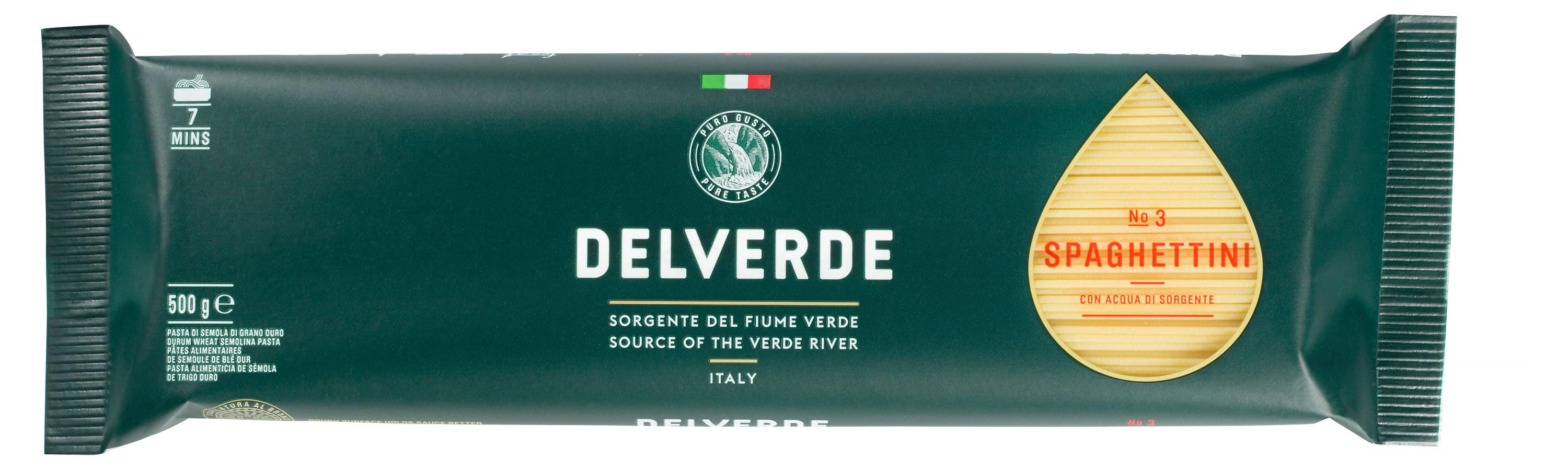 Макароны изделия Delverde 3 Spaghettini Италия, 500 г