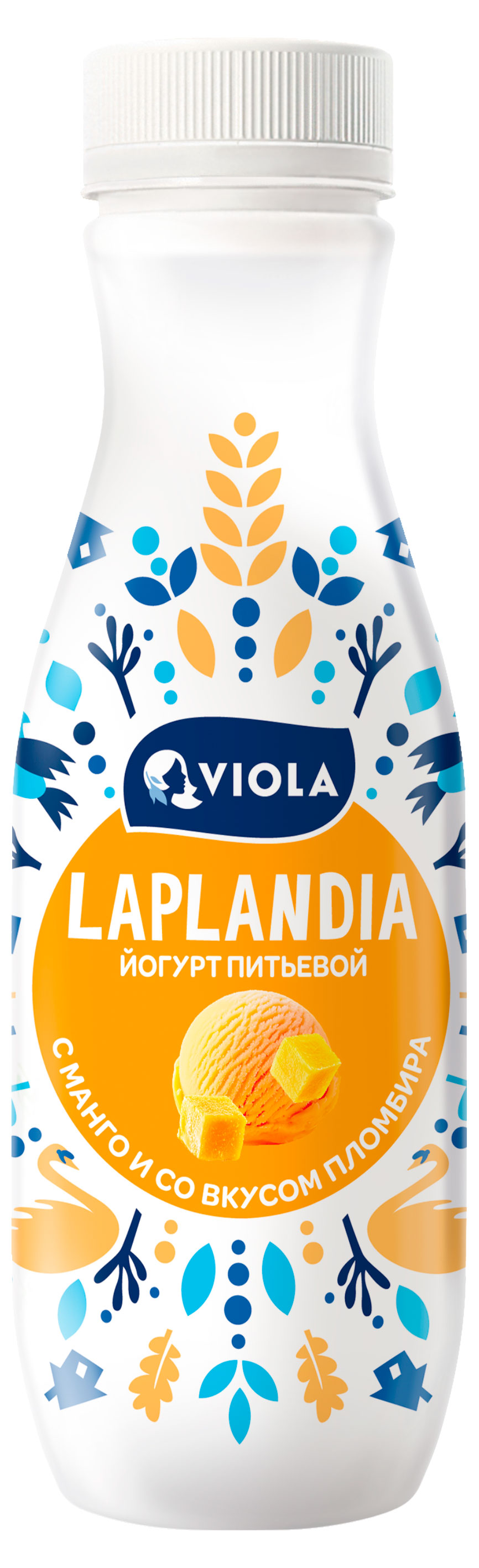Йогурт питьевой Viola Laplandia манго со вкусом пломбира, 260 г