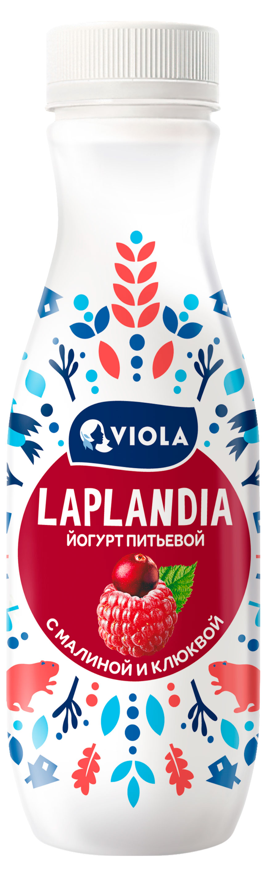 Йогурт питьевой Viola Laplandia малина с клюквой, 260 г