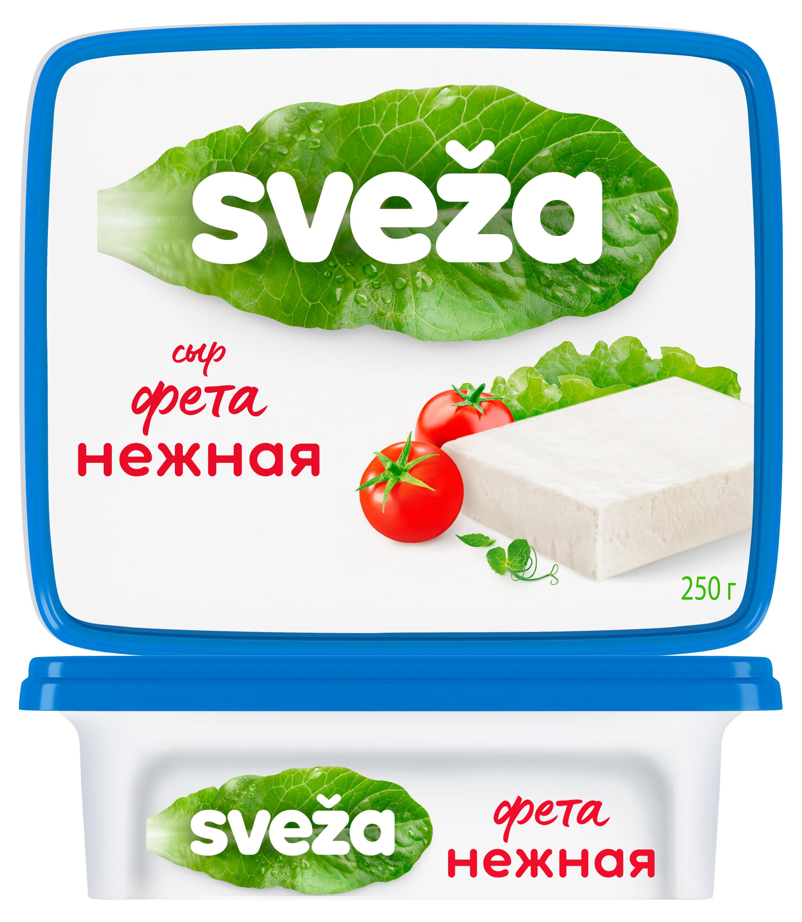 Сыр мягкий рассольный Фета нежная Sveza 45% БЗМЖ Беларусь, 250 г