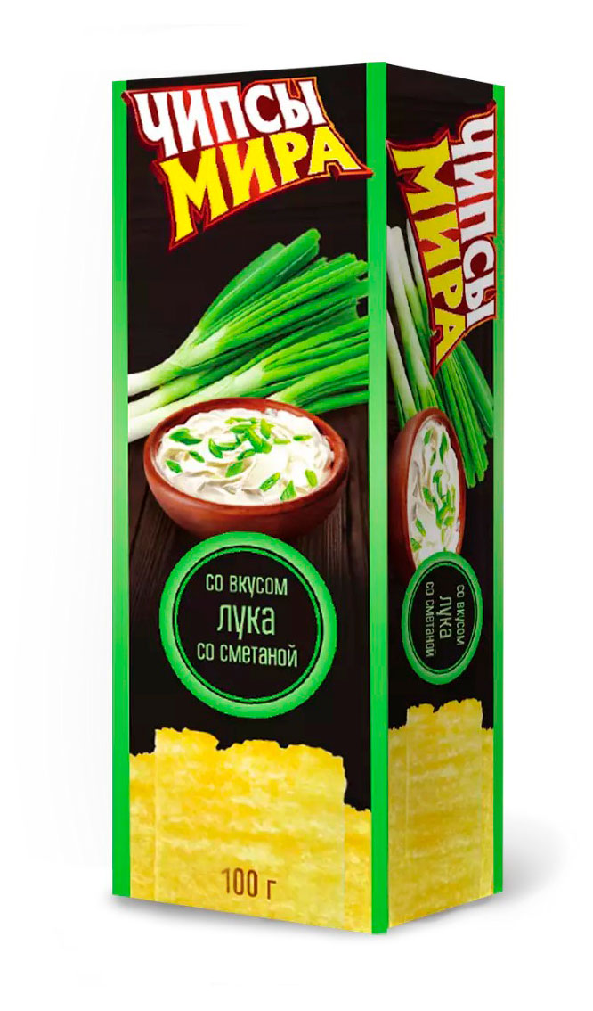 Чипсы картофельные Мира со вкусом лука со сметаной, 100 г