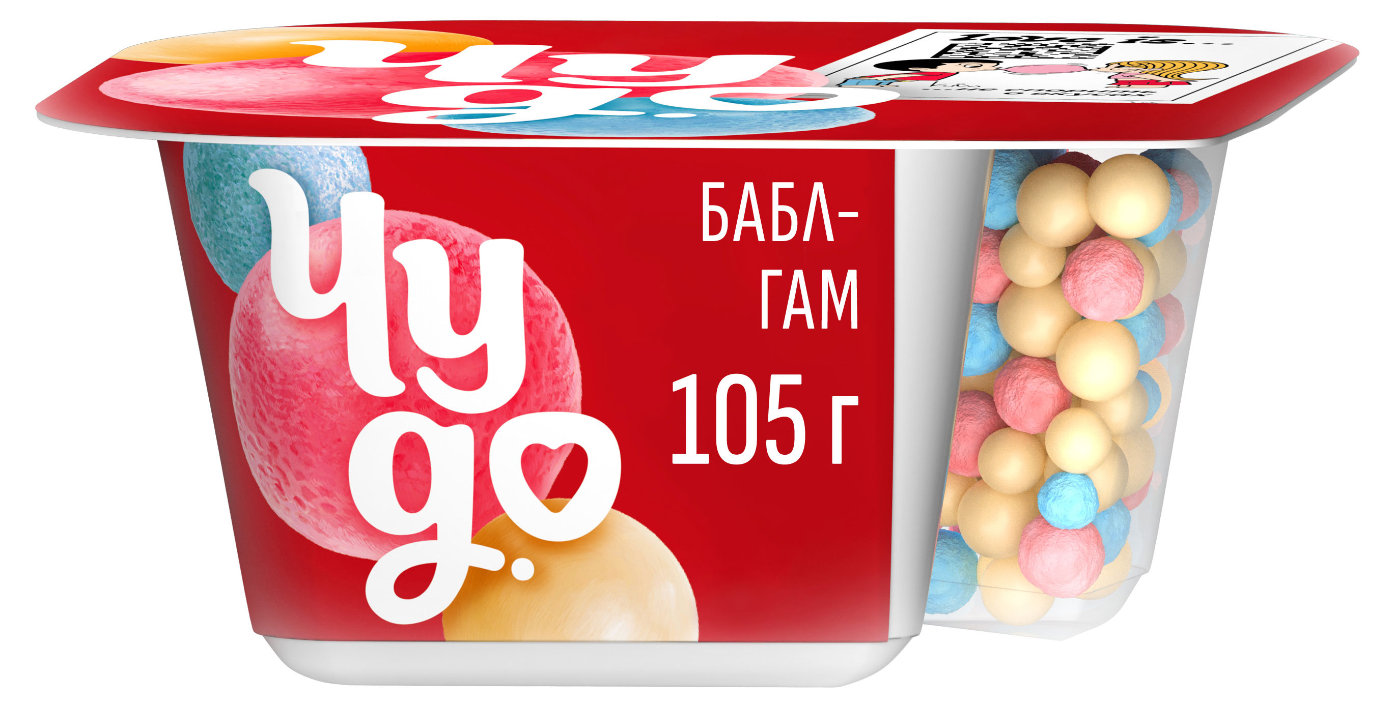 Йогурт Чудо Бабл-гам со злаковыми шариками 4% БЗМЖ, 101 г