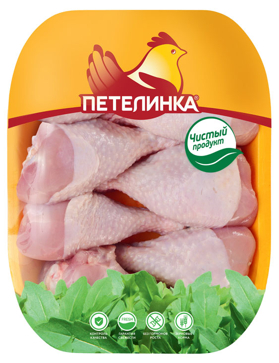Голень цыпленка-бройлера Петелинка с кожей охлажденная, ~ 1,2 кг