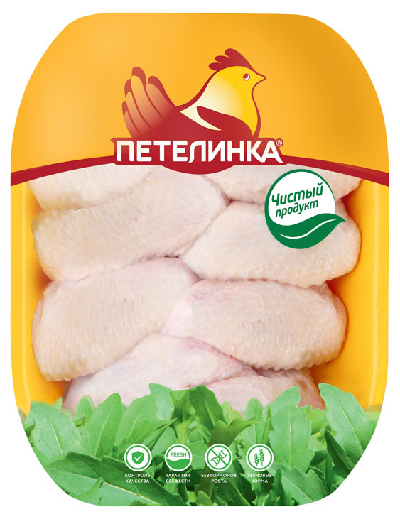 Крыло цыпленка-бройлера Петелинка охлажденное, ~ 1,2 кг