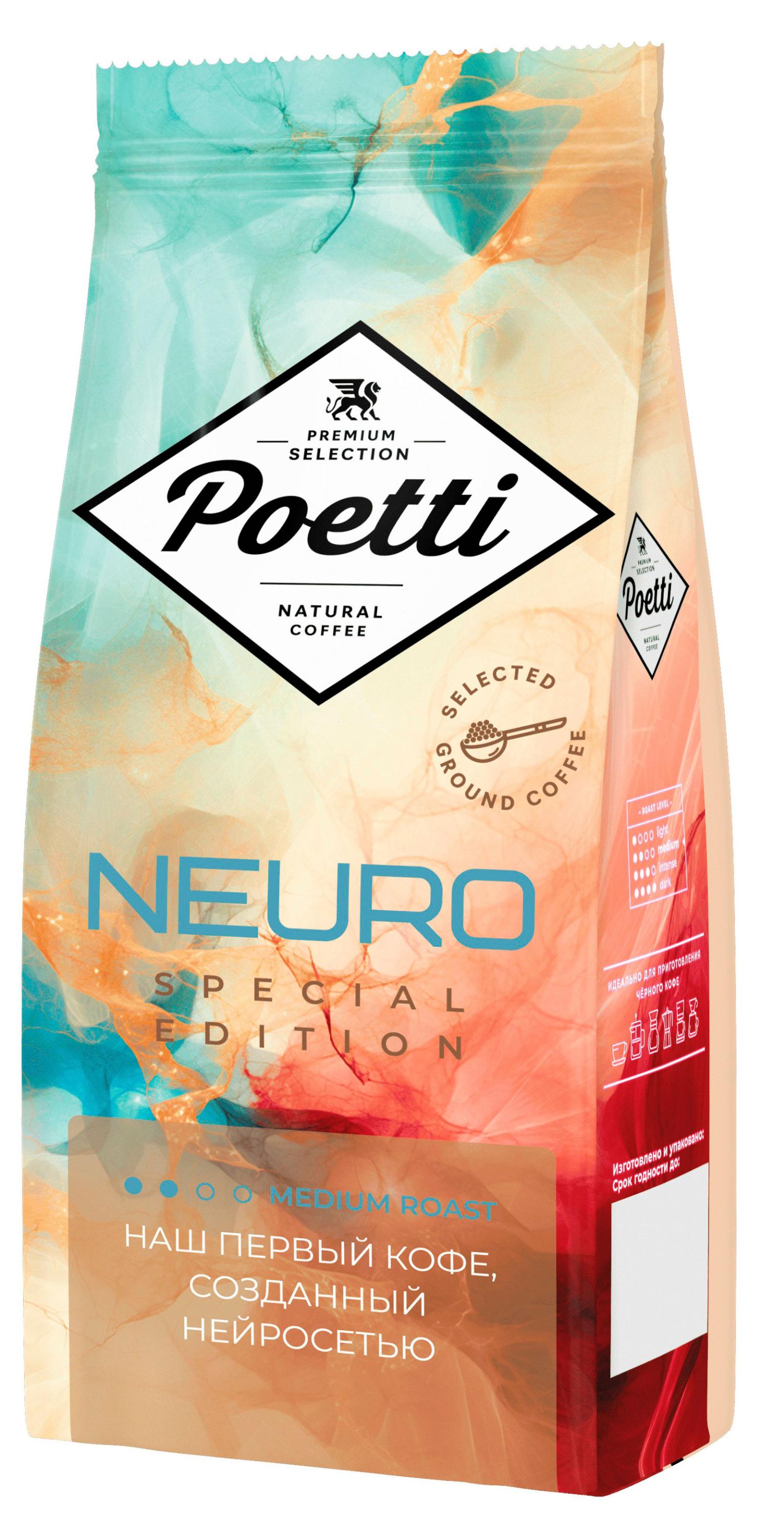 Кофе молотый Poetti Neuro Special Edition, 250 г