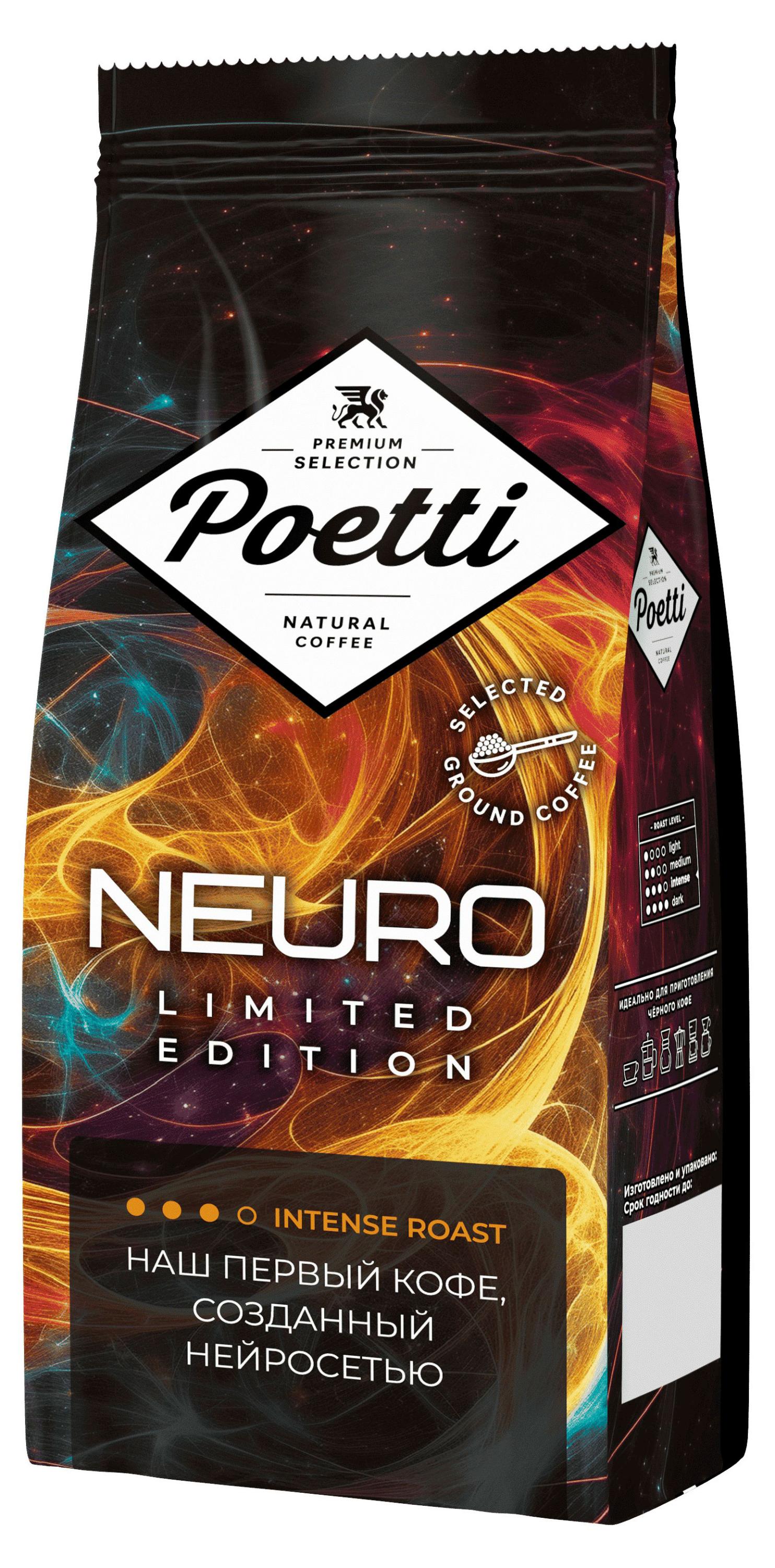 Кофе молотый Poetti Neuro Limited Edition, 250 г