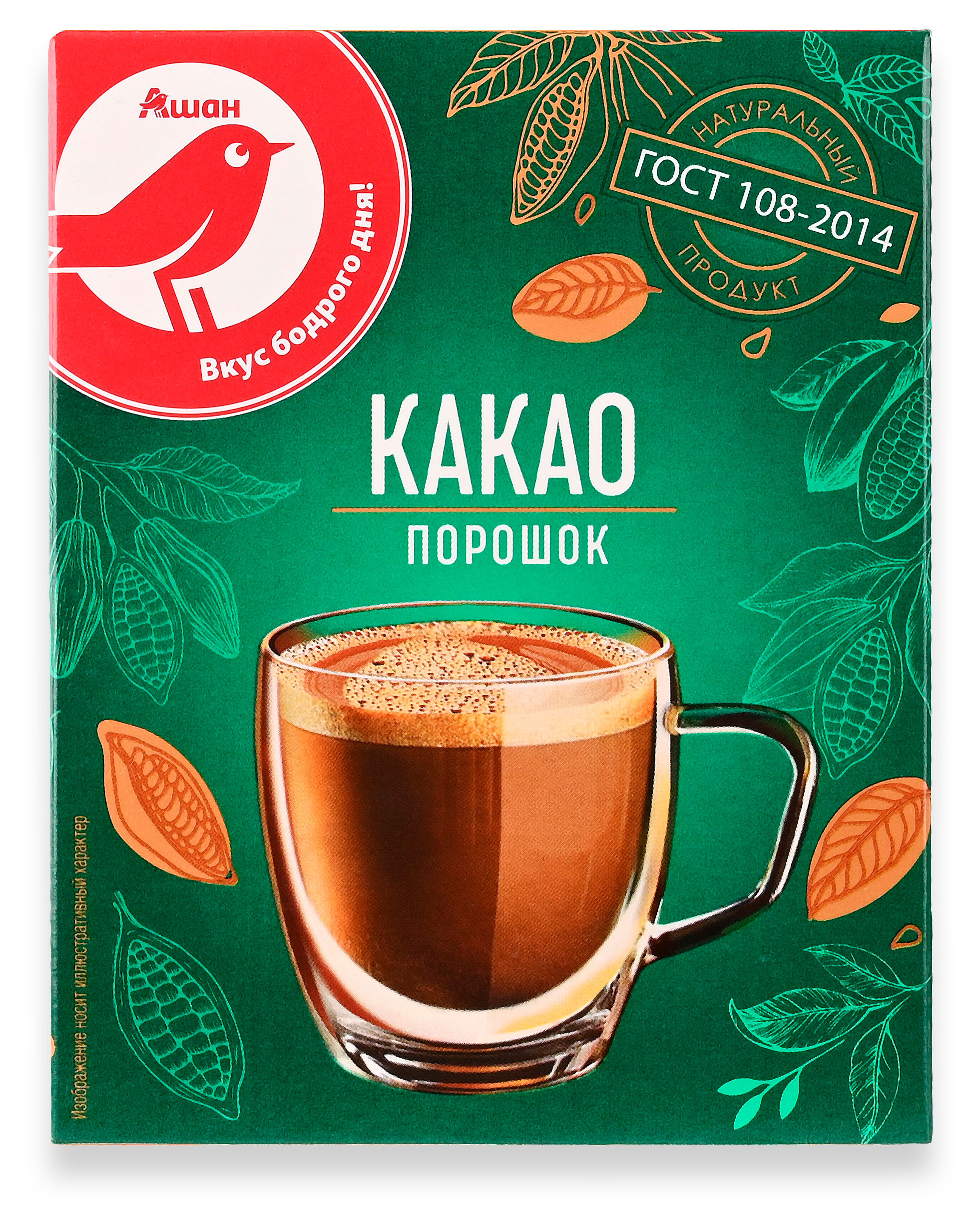 Какао-порошок АШАН Красная птица, 100 г