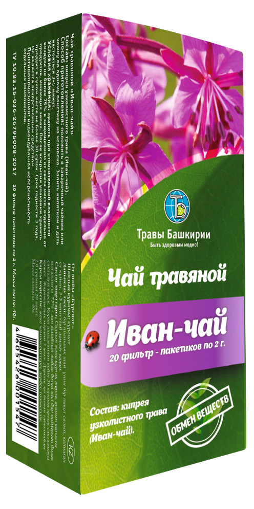 Чай травяной Травы Башкирии Иван-чай, 20х2 г