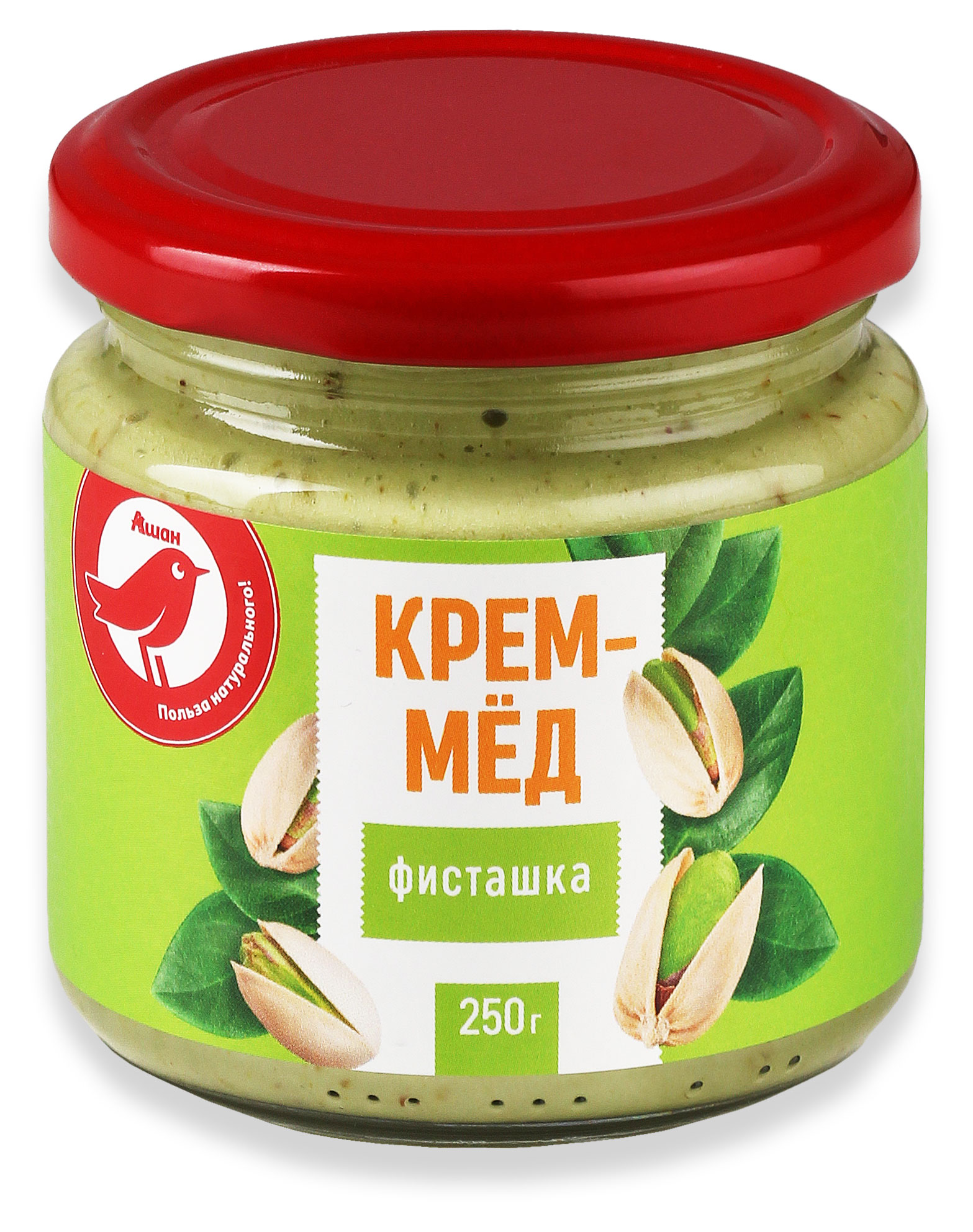 Крем-мед АШАН Красная птица с фисташкой, 250 г