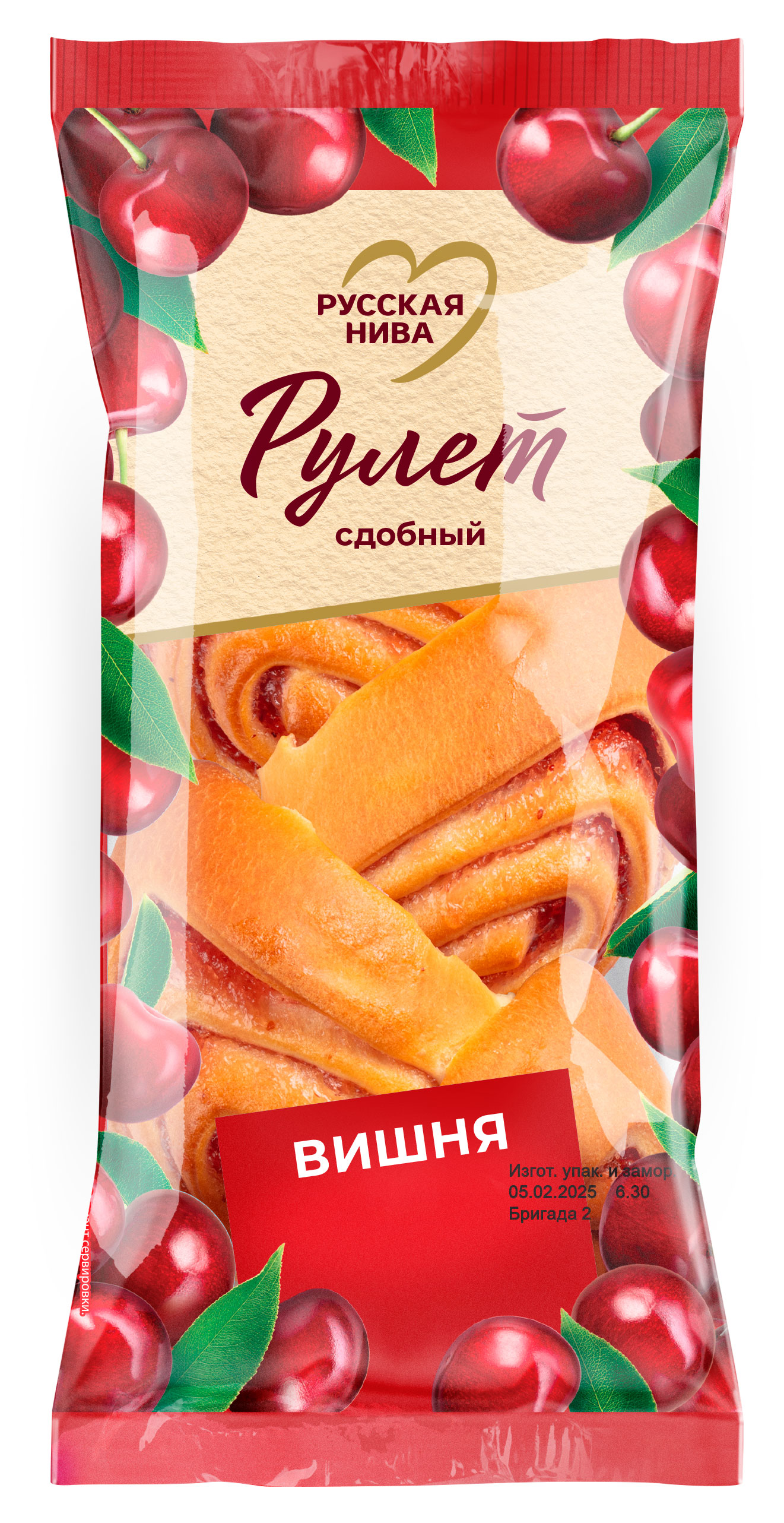 Рулет Русская Нива Вишня, 140 г