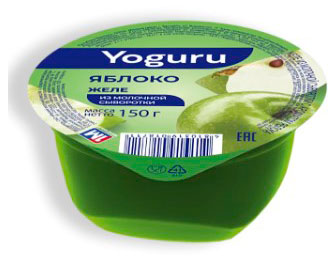 Желе из молочной сыворотки Yoguru яблоко Беларусь охлажденное, 150 г