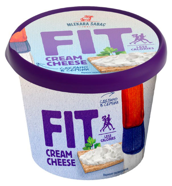 Сыр мягкий творожный Fit Cream Cheese Mlekara Sabac Кремчиз сливочный 60% БЗМЖ Сербия, 250 г
