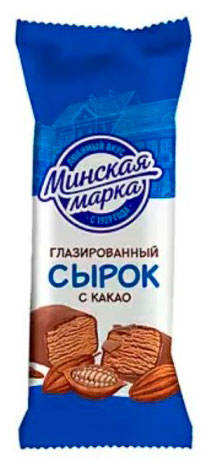 Сырок глазированный творожный Минская марка с какао батончик Беларусь, 45 г