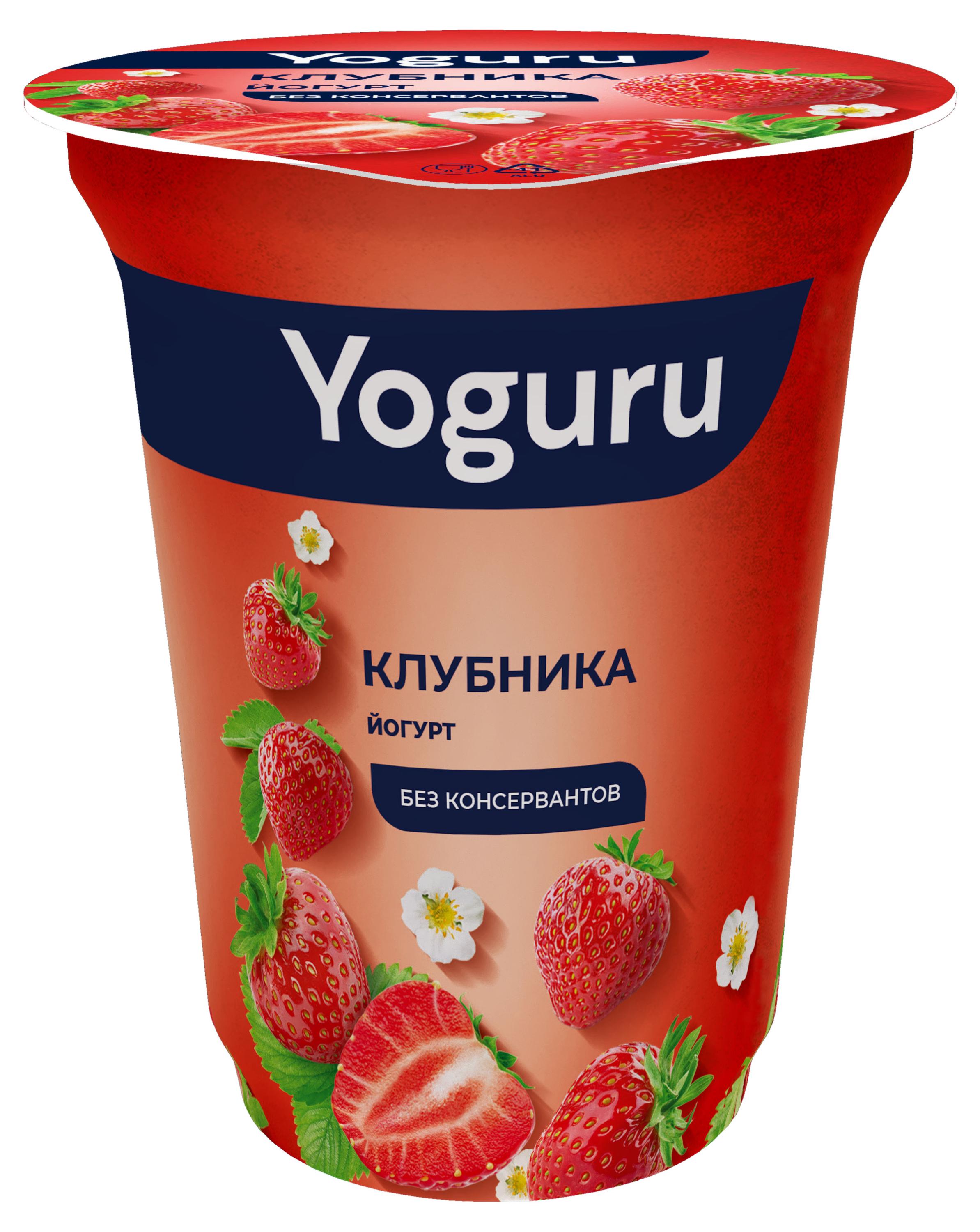 Йогурт густой Yoguru Клубника 1,5% Беларусь, 310 г